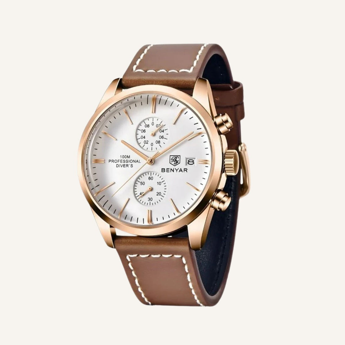 Klassische braune Lederuhr